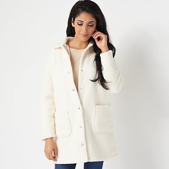 Denim&Co Jackets & Blazers - Denim & Co. Petite Fleece Snap Jacket